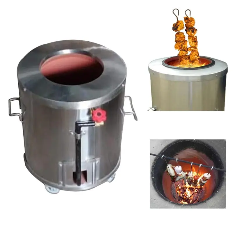 Heavy Duty 19 x 19 x 24 Inch Round Shape Gas Tandoor, SS Body
